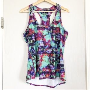 Athleta Floral Fade Chi Racerback Tank Large